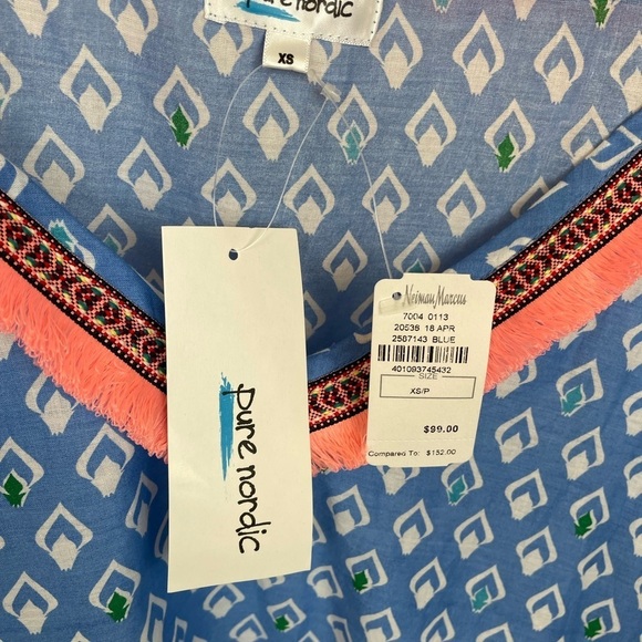 Pure Nordic  Kaftan
White Blue Print NWT - Picture 4 of 7